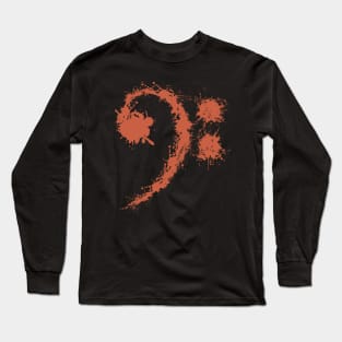 Bass Clef Red Retro - Cool Funny Music Lovers Gift Long Sleeve T-Shirt